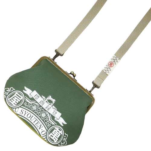 がま口バッグ ラベル柄 緑 マチヒワ - 画像 (6)